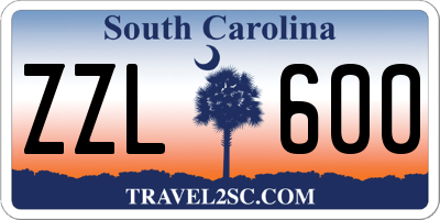 SC license plate ZZL600