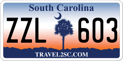 SC license plate ZZL603