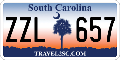 SC license plate ZZL657