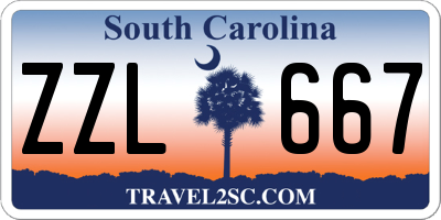 SC license plate ZZL667