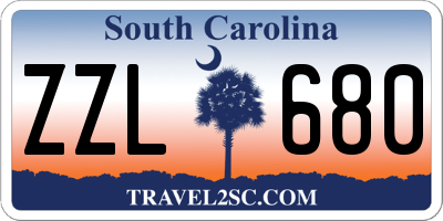 SC license plate ZZL680