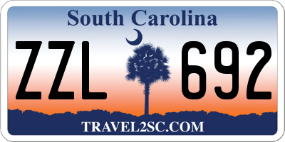 SC license plate ZZL692