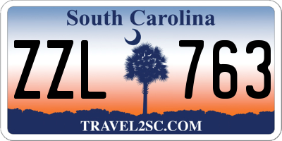 SC license plate ZZL763