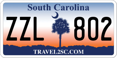 SC license plate ZZL802