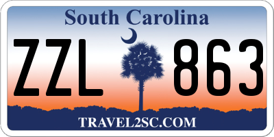 SC license plate ZZL863