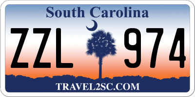 SC license plate ZZL974