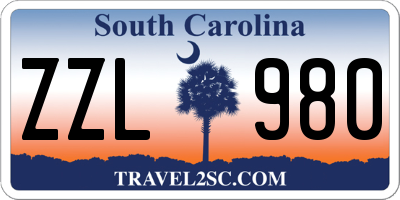 SC license plate ZZL980