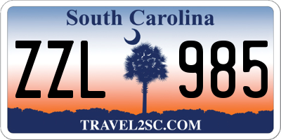 SC license plate ZZL985