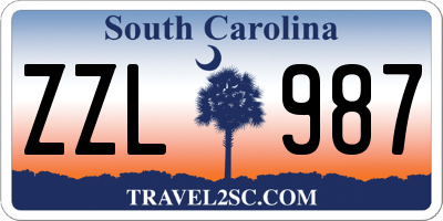 SC license plate ZZL987