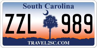 SC license plate ZZL989