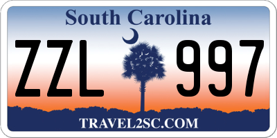 SC license plate ZZL997