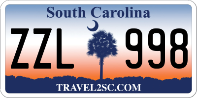 SC license plate ZZL998