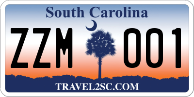 SC license plate ZZM001