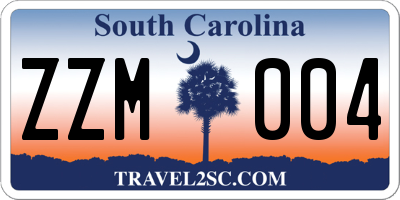 SC license plate ZZM004