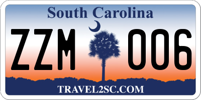 SC license plate ZZM006