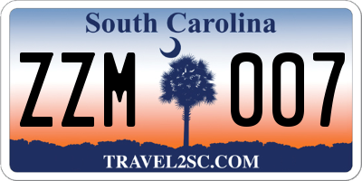 SC license plate ZZM007