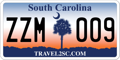 SC license plate ZZM009