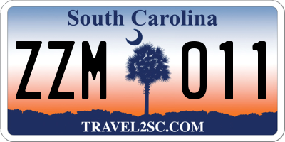 SC license plate ZZM011