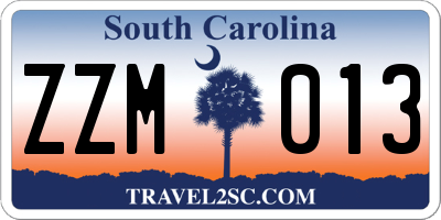 SC license plate ZZM013