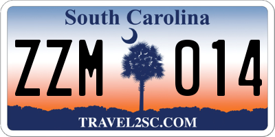 SC license plate ZZM014