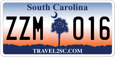 SC license plate ZZM016