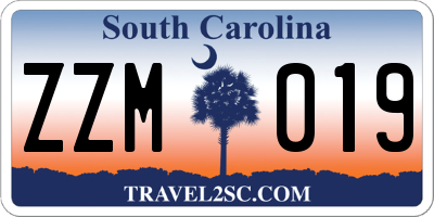 SC license plate ZZM019