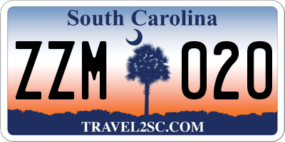 SC license plate ZZM020