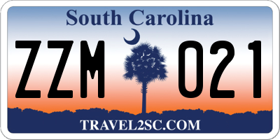 SC license plate ZZM021