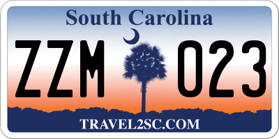 SC license plate ZZM023