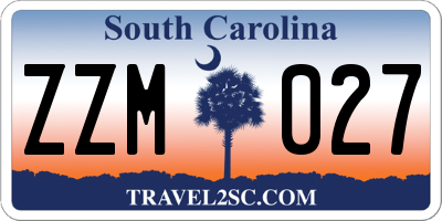 SC license plate ZZM027