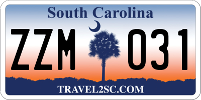 SC license plate ZZM031