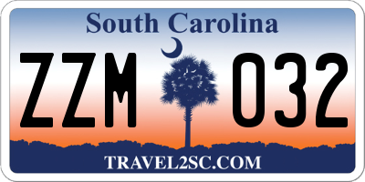 SC license plate ZZM032