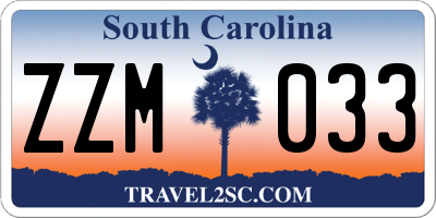 SC license plate ZZM033