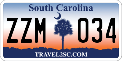 SC license plate ZZM034