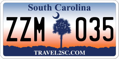 SC license plate ZZM035