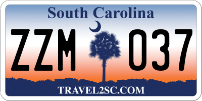 SC license plate ZZM037