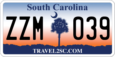 SC license plate ZZM039