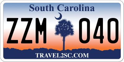 SC license plate ZZM040