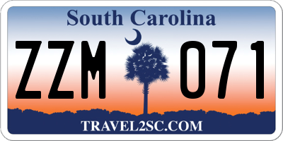 SC license plate ZZM071