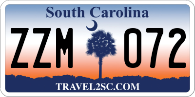 SC license plate ZZM072