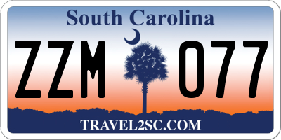 SC license plate ZZM077