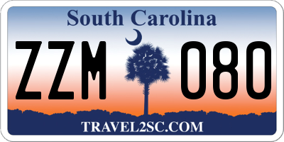 SC license plate ZZM080