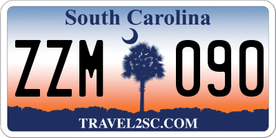 SC license plate ZZM090
