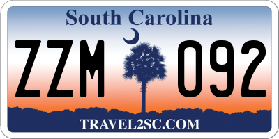 SC license plate ZZM092