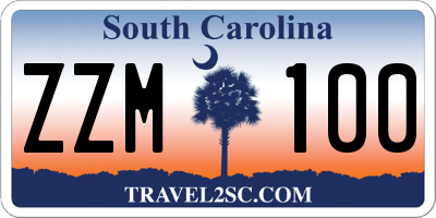 SC license plate ZZM100