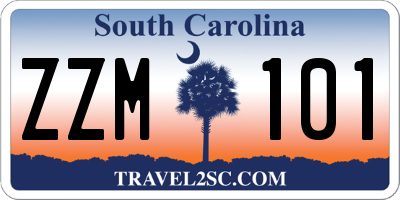 SC license plate ZZM101