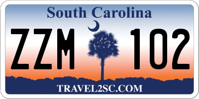 SC license plate ZZM102