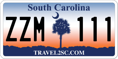 SC license plate ZZM111