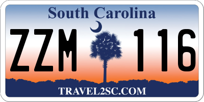SC license plate ZZM116