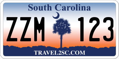 SC license plate ZZM123
